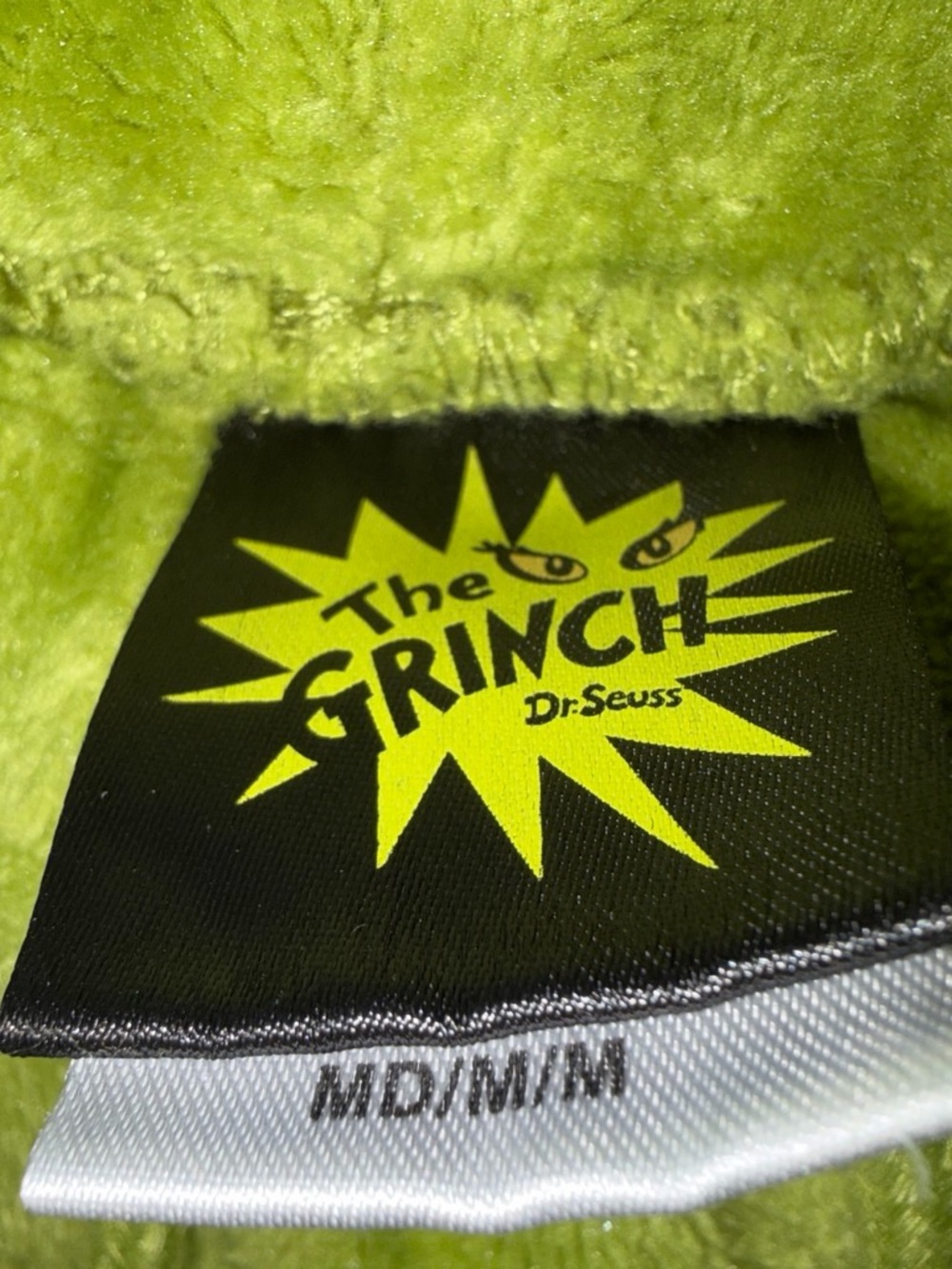 Dr. Seuss Green Plush Grinch Face Women’s Athletic Shorts - Picture 3 of 3